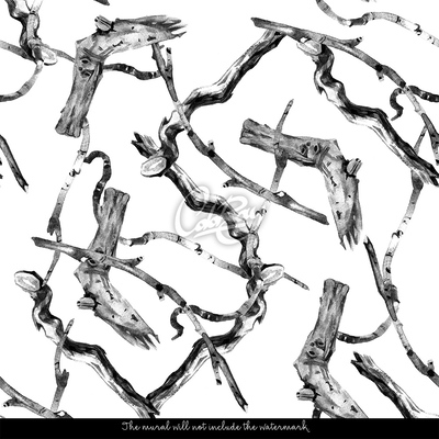 Papier peint panoramique Branches d'arbres dans le grenier