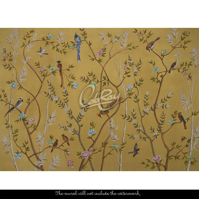 Tapisserie panoramique Chant des oiseaux du printemps