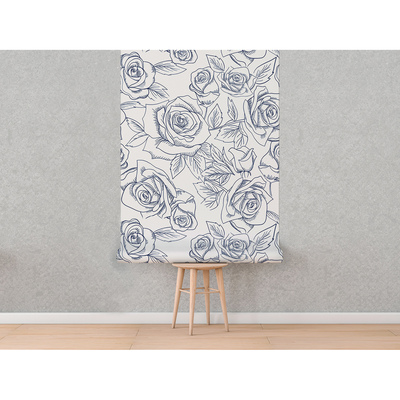 Tapisserie panoramique Le paradis sur terre ou les roses bleues