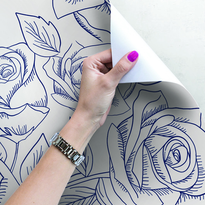 Tapisserie panoramique Le paradis sur terre ou les roses bleues