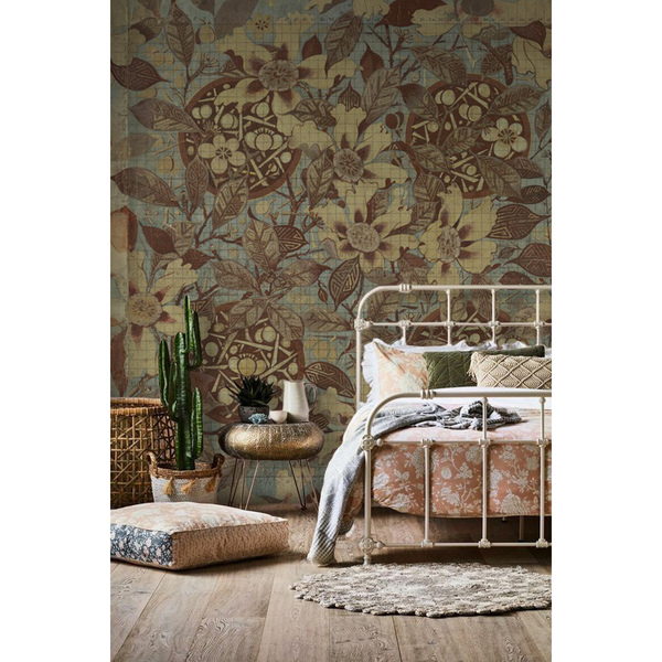 Papier peint La magie des fleurs dorées