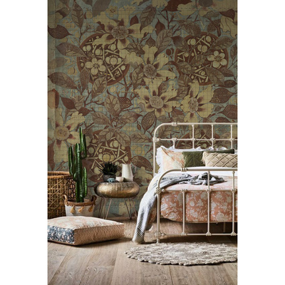 Papier peint La magie des fleurs dorées