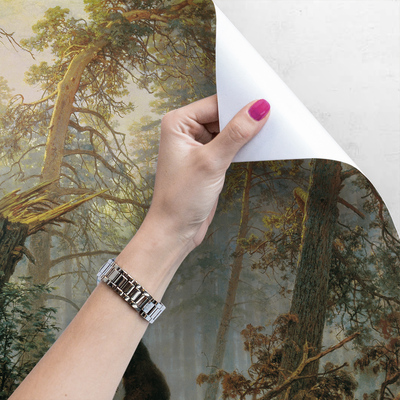 Papier peint panoramique Famille d'ours dans la forêt