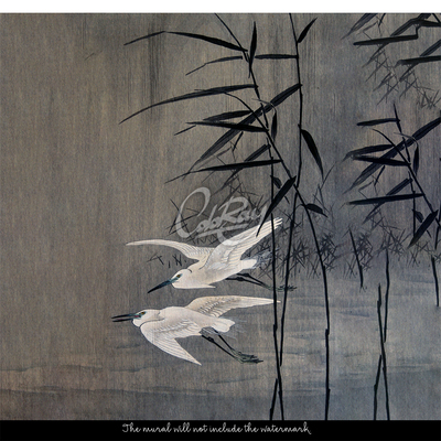 Tapisserie murale Aigrettes chinoises sur le lac