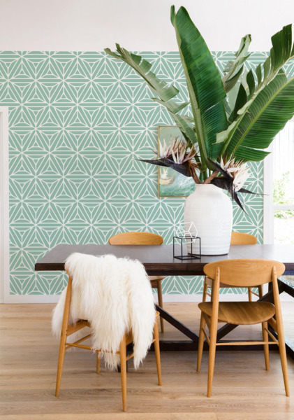 Papier peint panoramique Mandalas à la menthe