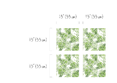 Autocollant IKEA Feuilles de palmier vertes exotiques