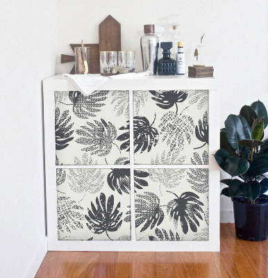 Autocollant IKEA Feuilles de Monstera grises