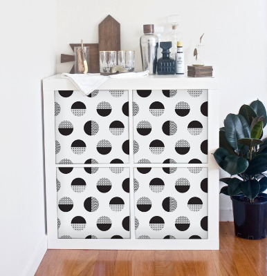 Autocollant IKEA Vertige géométrique noir et blanc