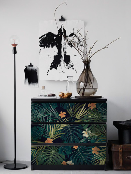 Autocollant IKEA Feuilles tropicales foncées