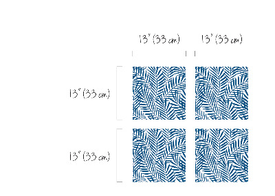 Autocollant IKEA Feuilles de palmier bleues