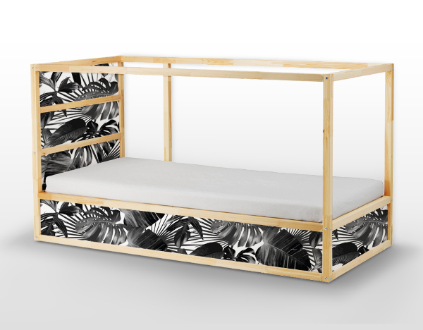 Autocollant IKEA Fourré tropical noir et blanc
