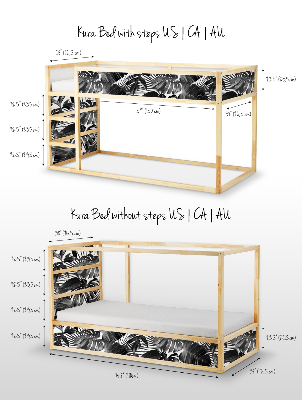 Autocollant IKEA Fourré tropical noir et blanc