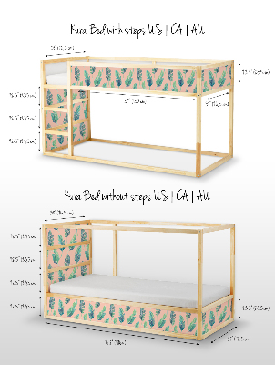 Autocollant IKEA Feuilles vertes sur fond pêche