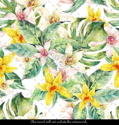 Autocollants pour escaliers Fleurs exotiques