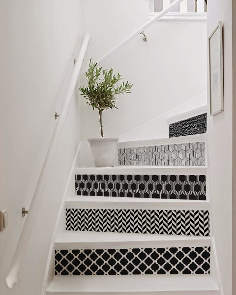Autocollants pour escaliers Inspirations géométriques