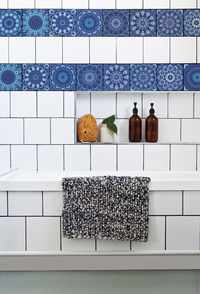 Autocollant adhésif MOSAÏQUE BLEUE