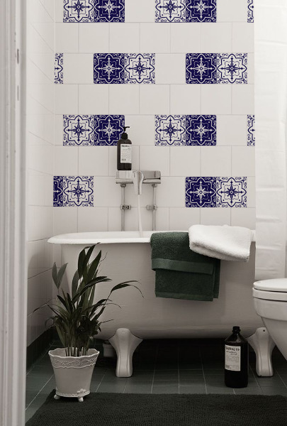 Autocollant adhésif BLANC-BLEU