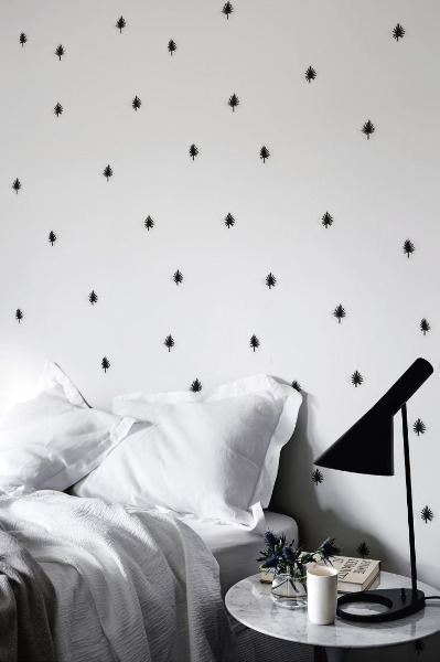 Autocollant mural Feuilles de palmier peintes à la main