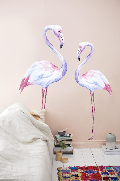 Autocollant mural Flamant blanc
