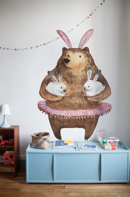 Autocollant mural L'ours et les lapins