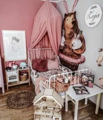 Autocollant mural L'ours et les lapins