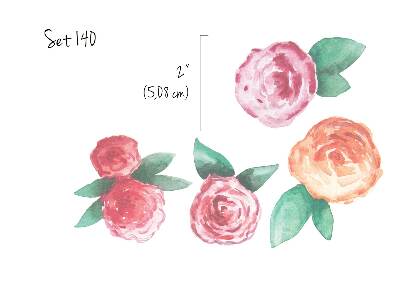 Autocollant mural Roses peintes