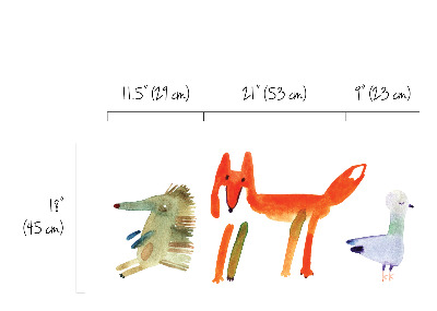 Autocollant mural Animaux à l'aquarelle