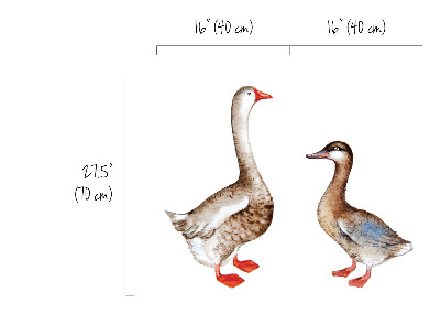 Autocollant mural Canard et oie