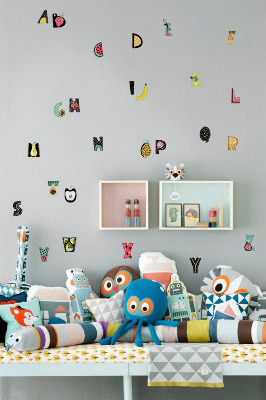 Autocollant mural Alphabet des fruits