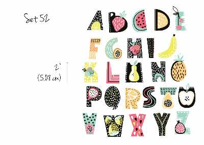 Autocollant mural Alphabet des fruits