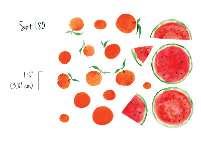 Autocollant mural Fruits à l'aquarelle