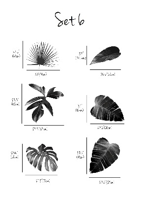 Autocollant mural Feuilles noires et blanches