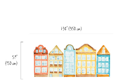 Autocollant mural immeubles d'habitation