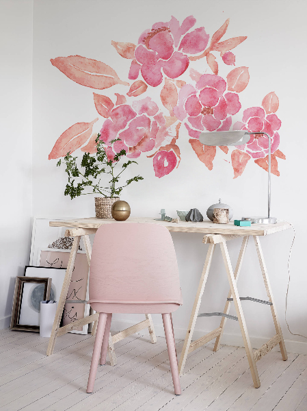 Autocollant mural Aquarelle rose