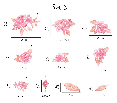 Autocollant mural Aquarelle rose