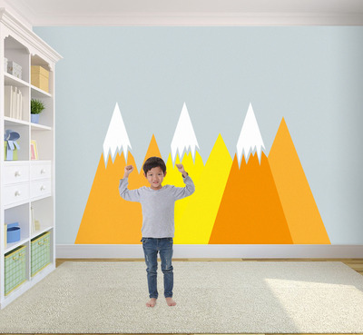 Autocollant mural Montagnes jaune vif
