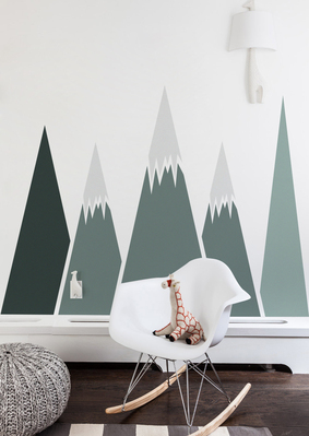 Autocollant mural montagnes scandinaves
