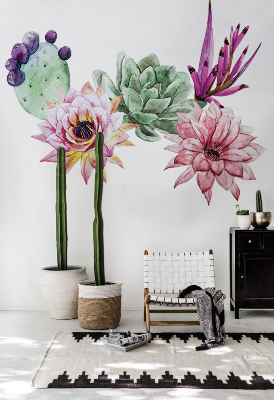 Autocollant mural Cactus à l'aquarelle