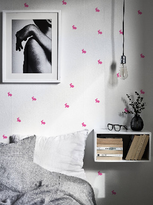 Autocollant mural Lapin rose