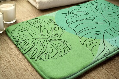 Tapis salle de bain Feuilles de monstera