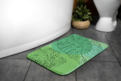 Tapis salle de bain Feuilles de monstera
