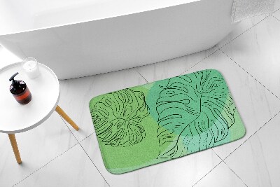 Tapis salle de bain Feuilles de monstera