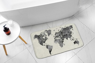 Tapis salle de bain Carte du monde