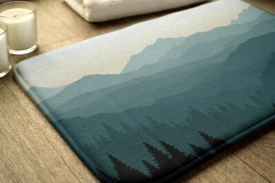 Tapis salle de bain Montagnes et forêts