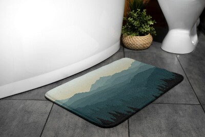 Tapis salle de bain Montagnes et forêts
