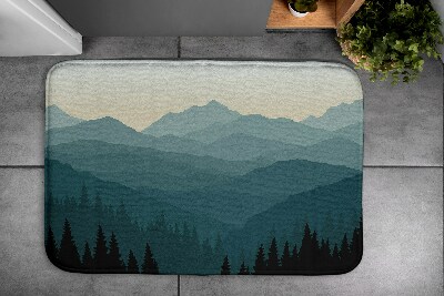 Tapis salle de bain Montagnes et forêts