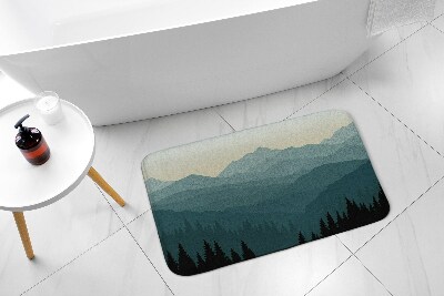 Tapis salle de bain Montagnes et forêts
