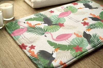 Tapis de bain Oiseaux flamants roses