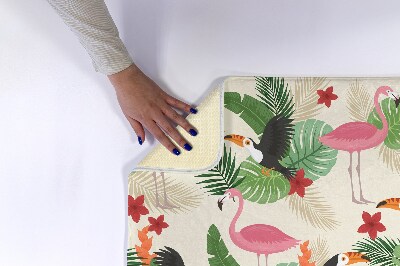 Tapis de bain Oiseaux flamants roses