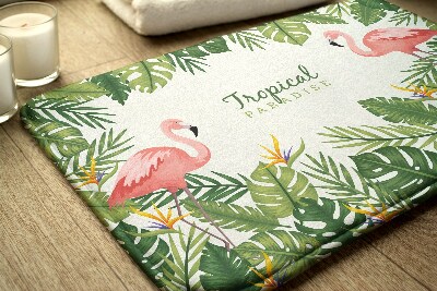 Tapis salle de bain Oiseaux flamants roses